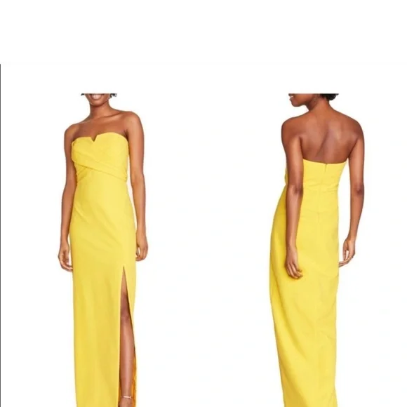 Aidan Mattox Notched Strapless Crepe dress, sz6., - Picture 1 of 3